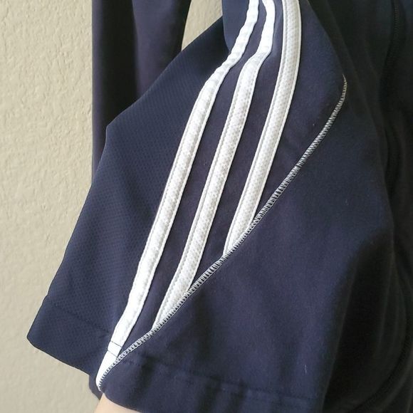 3️⃣💲2️⃣0️⃣ ADIDAS navy zip front athletic top sweat top XS - Picture 4 of 13